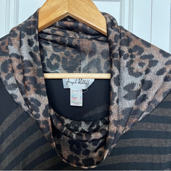 Joseph Ribkoff Black and Gray Striped top - Picture 4 of 9